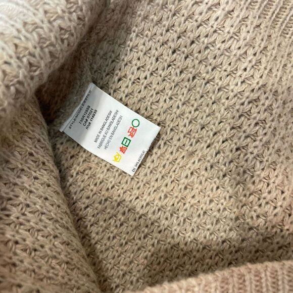 Seven Sisters Grey Waffle Knit V-neck Sweater relaxed fit S - Picture 3 of 5